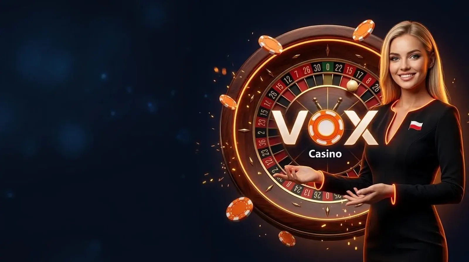 Female croupier spinning roulett